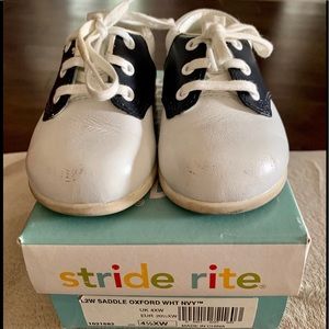 toddler saddle white and navy oxford 41/2XW shoes